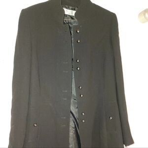 Tahari~Arthur S. Levine~Black~ Womens~Trench Coat~Long Jacket~Size 8